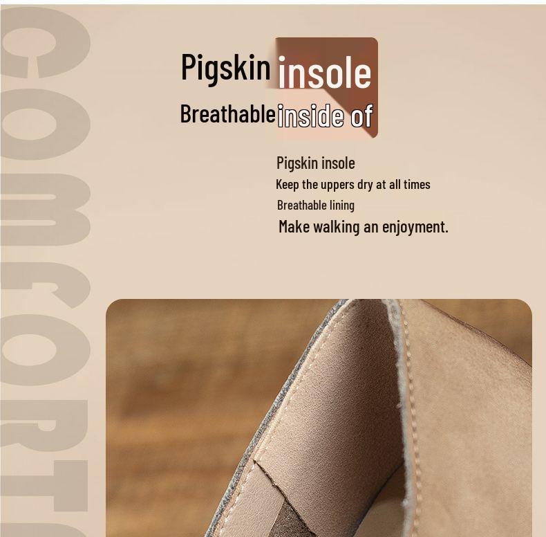 Women's Retro Genuine Leather Mary Jane Shoes - Soft Sole, Lightweight, Flat Bottom, Perfect for Spring and Autumn.