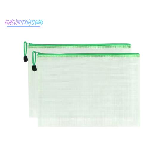 2Pcs Transparent Waterproof File Bags A4 A5 - File Holder Mesh Pockets, Vibrant Color Plastic Storage Bags with Handle Rope