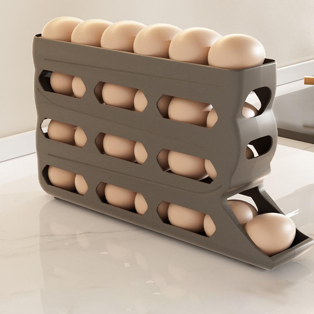 Plastic Egg Roller Rack Space Saving Refrigerator Egg Storage Box  for Kitchen Dedicated