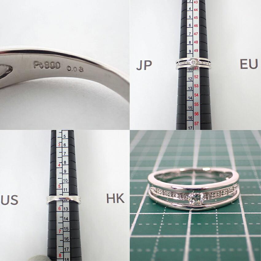 [Used] Pt900 Diamond Ring/Size 10/j59-9