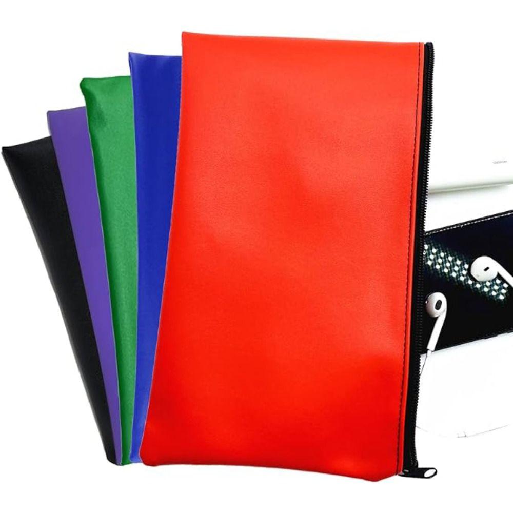 PU Leather Pu Bill Bag Small Compact Money Pouch Durable Cash Deposit Bag  Utility Pouch