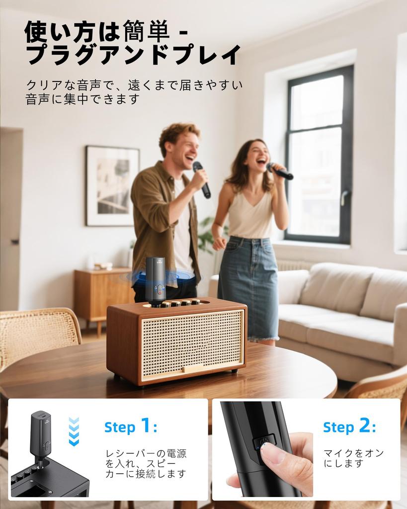 LEKATO K380S Wireless Rechargeable Dynamic UHF Microphone with Technical Standards Compliance Ideal for and Home Parties of Microphone, Microphone,