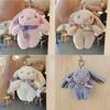 Adorable Plush Bunny Keychain Soft Crystal Velvet Cartoon Rabbit Stuffed Toy Accessory