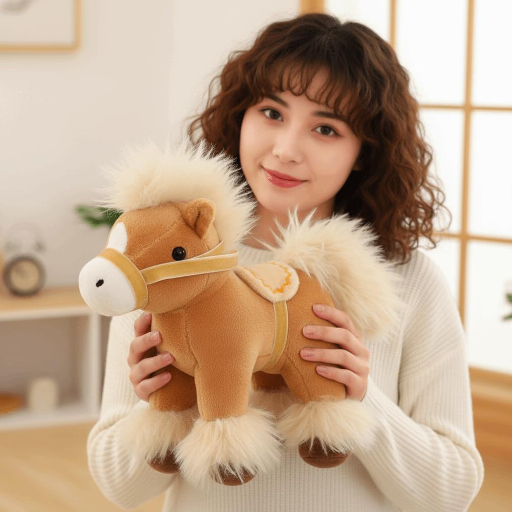 Simulation Horse Plush Toys Cute Zodiac Pony Figurine 2026 Horse Plush Doll  Chinese New Year