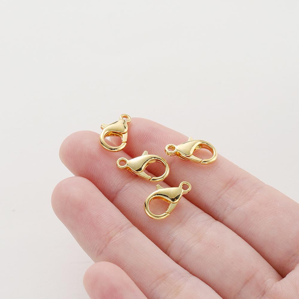 10 pièces/lot Chaîne d'extension de collier Plaqué Or 14K 18K Fermoirs mousqueton Anneaux de jonction Clips Pour Bijoux DIY Sac Artisanat