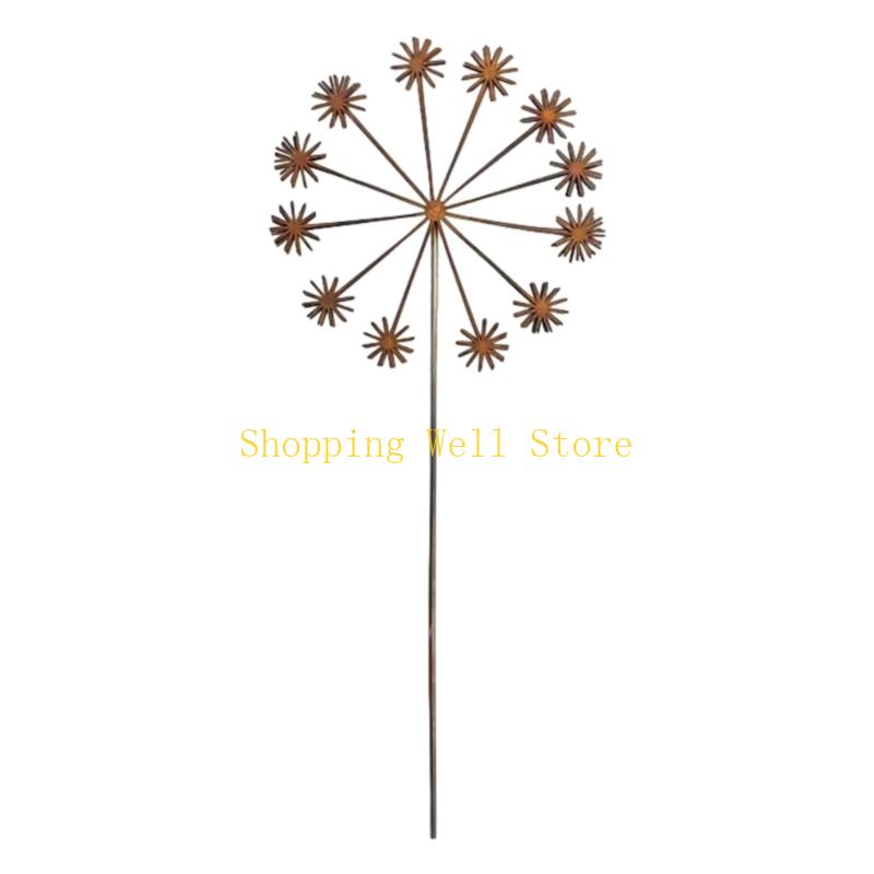 KX4B Rusty Garden Decorative Stakes Metal Flower Garden Decoration Plant Decoration
