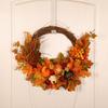 Fall Wreath Maple Leaves Pumpkin Thanksgiving Wreath Fall Decor Artificial Party Decorations For Indoor Outdoor Living Room