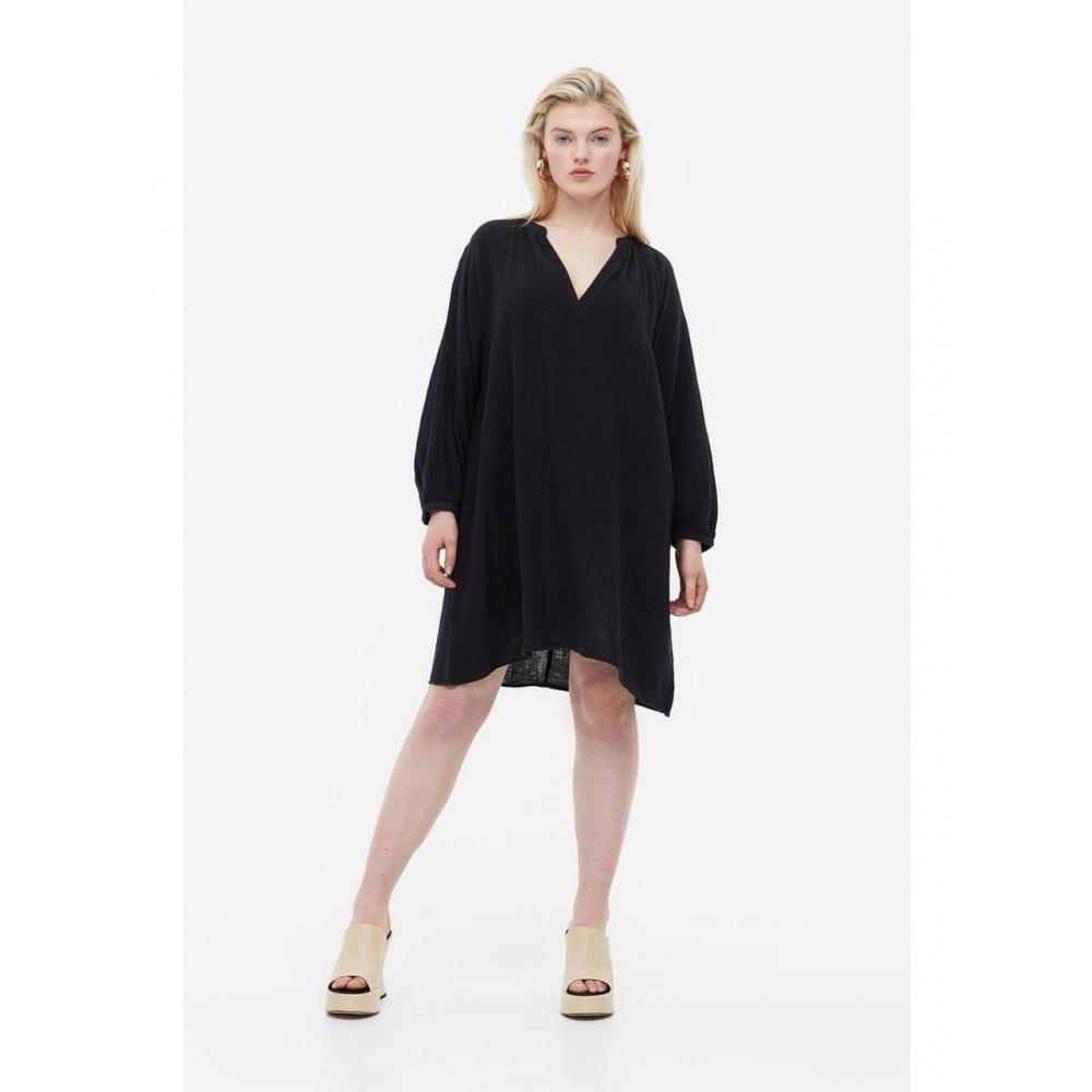 

H&M платье-туника двойного плетения, черное 1127752007