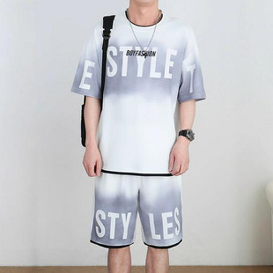 Men's Ice Silk Quick-Dry Summer Sport Set: Casual Loose Polo T-Shirt & Shorts.