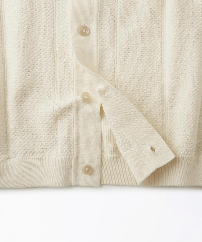 OUTSTANDING Ls Stripe Collar Knit Cardigan_Ivory