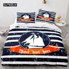 Anchor Duvet Cover Navy Blue Ocean Bedding Set Quilt Cover For Kids Boys Teens For Bedroom Decoration Polyester Nautical Theme