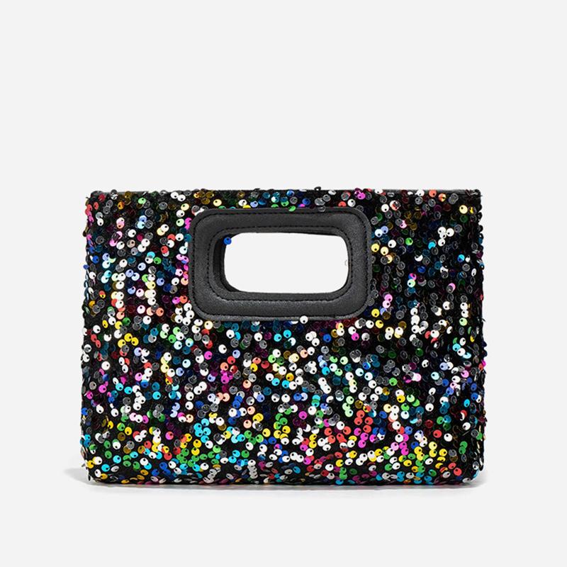 Yogodlns Glitter Sequins Bag Luxury Designer Shoulder Handbag Fashionable Small Square Bag for Ladies Elegant Clutch Bags sequins разноцветный