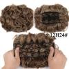 Synthetic Hair Bun Comb Clip In Messy Curly Chignon Elastic Band Scrunchies Hair Pieces Extension For Women Black Brown