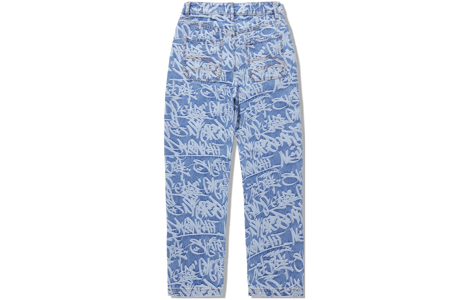 Li Ning Jeans Men s Light Blue Moderate Straight Fit Pants AJQU027-1 XL