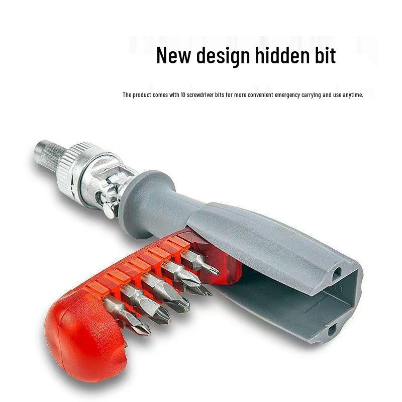 Multi-Function Ten-in-One Telescopic Ratchet Screwdriver Set with Multi-Angle Torx