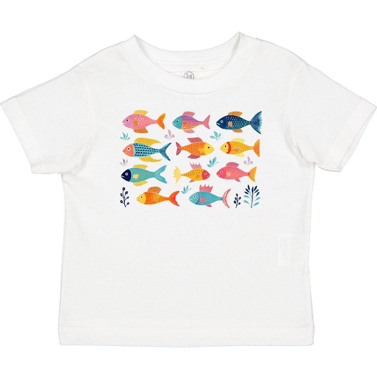 Inktastic Colorful Fish Collection Watercolor Art Baby T-Shirt Animals Collage 130