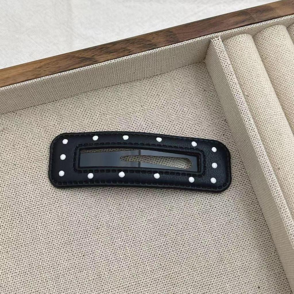 Polka Dot Leather Pentagram BB Hair Clips - Cloud Side Bangs Bobby Pins Hair Accessories