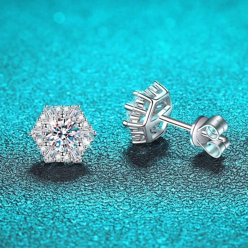 

Серьги-гвоздики из 100% настоящего муассанита, каждый 0,5 карата, для женщин, блестящие ювелирные изделия для невесты, свадьбы и помолвки, стерлинговое серебро 925 пробы GRA 0.5ct