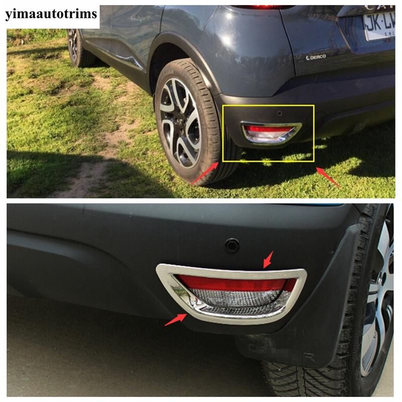 2 Stück Nebelschlussleuchte Licht Nebelscheinwerfer Dekoration Rahmen Abdeckung Zierleiste Für Renault Captur 2014 2015 2016 ABS Chrom Zubehör Exterieur