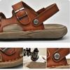 Men's Beach Sandals Casual Leather Breathable Beach Sandals Men's Outdoor Footwear Comfortable Summer Shoes Fashion Slippers