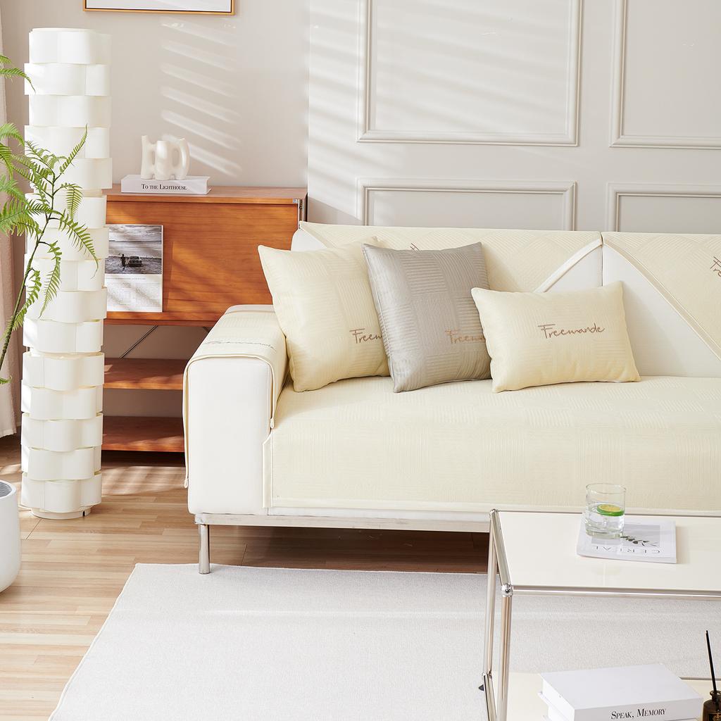 Pure Ice Silk Sofa Cushion Summer Simple Modern Cushion Seat Cushion Non-slip Cushion Cover Backrest Towel Cover