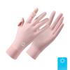 Ice Silk Sunscreen Gloves for Women In Summer Thin UV Proof Driving Special Finger Exposed Anti Slip Touch Screen Riding Electric Bike