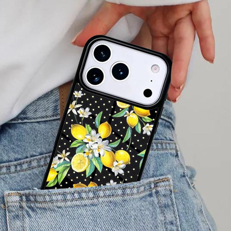 Tropical Summer Fruit Lemon Soft Phone Case for iPhone 17ProMax 12 13 14 15 16e 17 Pro Max Plus Air Cover