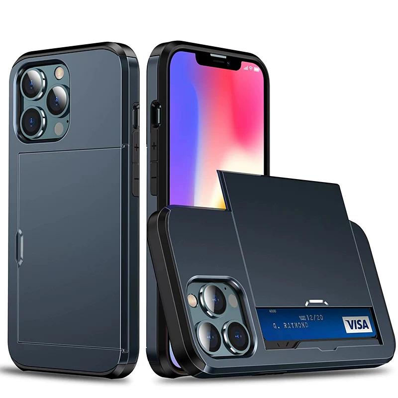 Push cover Apple 16 mobile phone case is suitable for iPhone17pro card 14 protective cover 13 anti-drop SE3 business anti-drop 13pro all-inclusive
