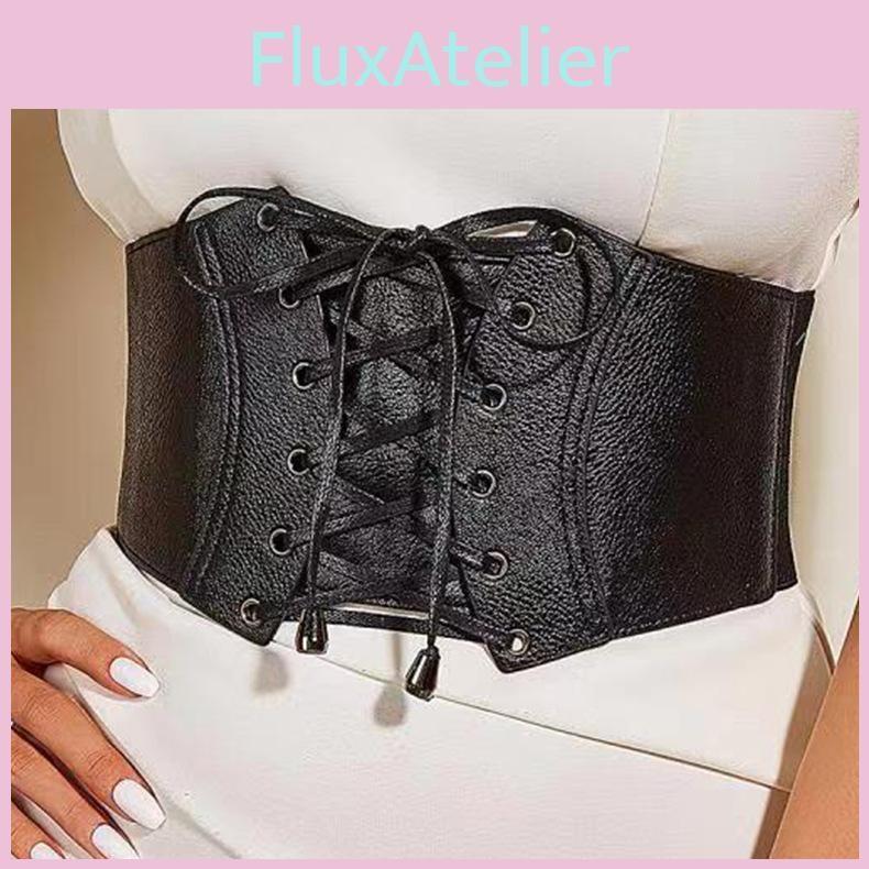 Litchi Fanshaped Patterned Binding Rope Waist Belt Dress Waist Belt Decoration