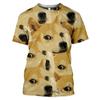 Summer Round Neck Shiba Inu 3D Print Top Doge Fan Streetwear Fashionable Casual Short Sleeved Men's T-shirts