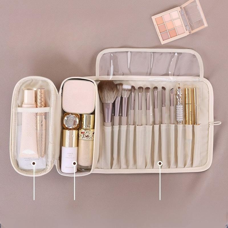 1pc Large Capacity Multifunctional Makeup Bag for Women Brush Make Up Bag Storage Hasp Folding Beauty Cosmetic Case organizer