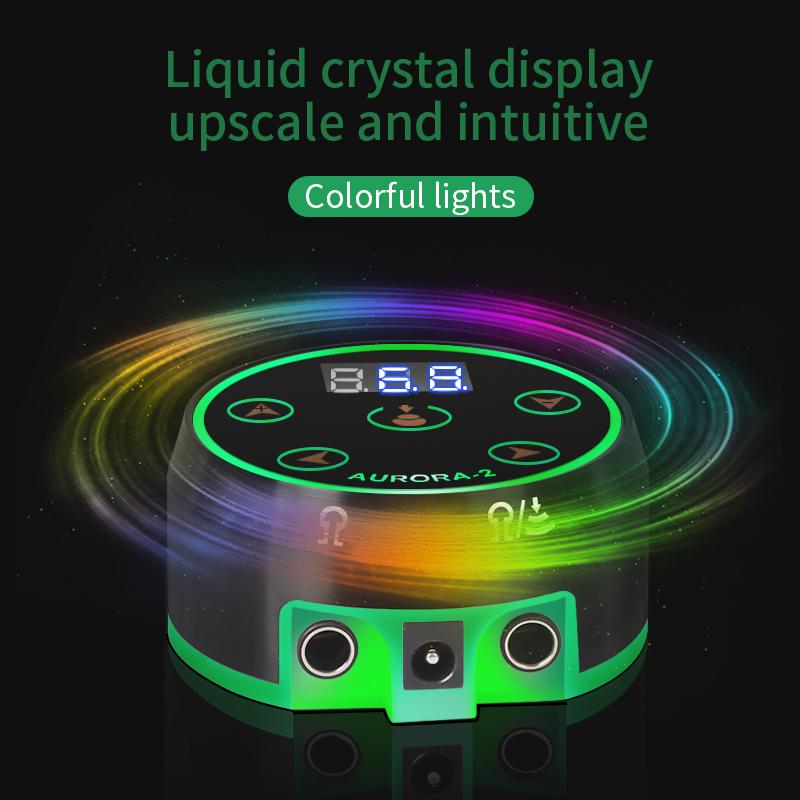 DM Aurora 2 Tattoo Power Supply Upgrade Digital LCD Power Supply Double Digital LCD Screen For Coil & Rotary Tattoo Gun Machine