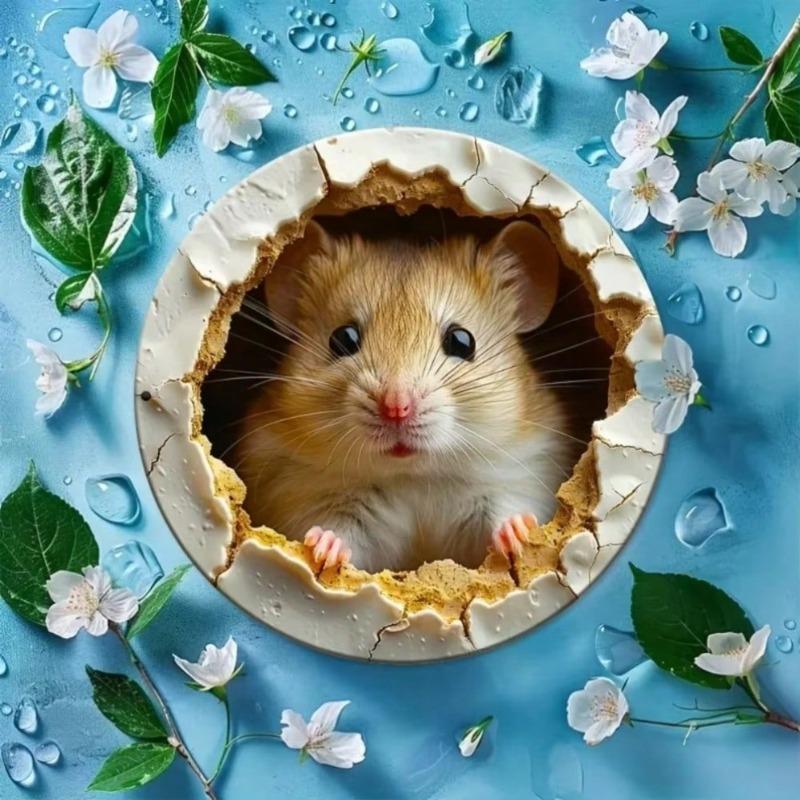 Metal Tin Sign Mouse Hole Wall Art Waterproof Home Decor