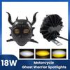 18W Motorcycle Spotlights LED Cool Design Dual Color White Yellow Auxiliary Flash Fog Lamp Headlight Universal For Buggy Car