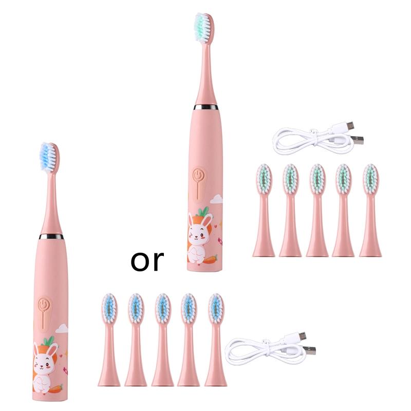 Автоматическая ультразвуковая электрическая зубная щетка с рисунком из мультфильма — фото 10