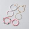 Cute Y2K Strawberry Heart Multilayer Bracelet for Women Girl Pink Polymer Clay Heshi Beads Crystal Chains Set Party Jewelry Gift