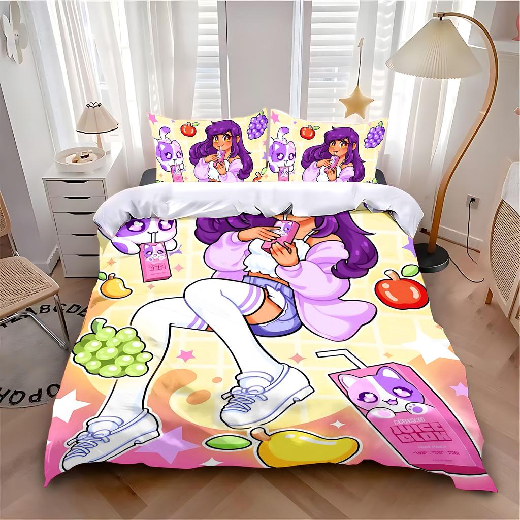 Duvet Cover Pillowcase Bedding Set Anime Aphmau with Wings Adult Boy Girl Bedroom Decoration Children Single Double Large Size