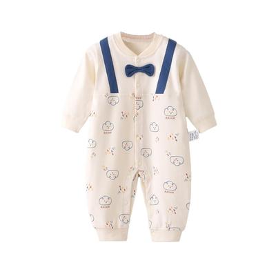 Babykoi Baby Clothes Long Sleeve Romper Boys Spring Autumn Newborn Coveralls Clothing Overalls Layered Front Opening Clothes Baby Prep Gift Blue 24M