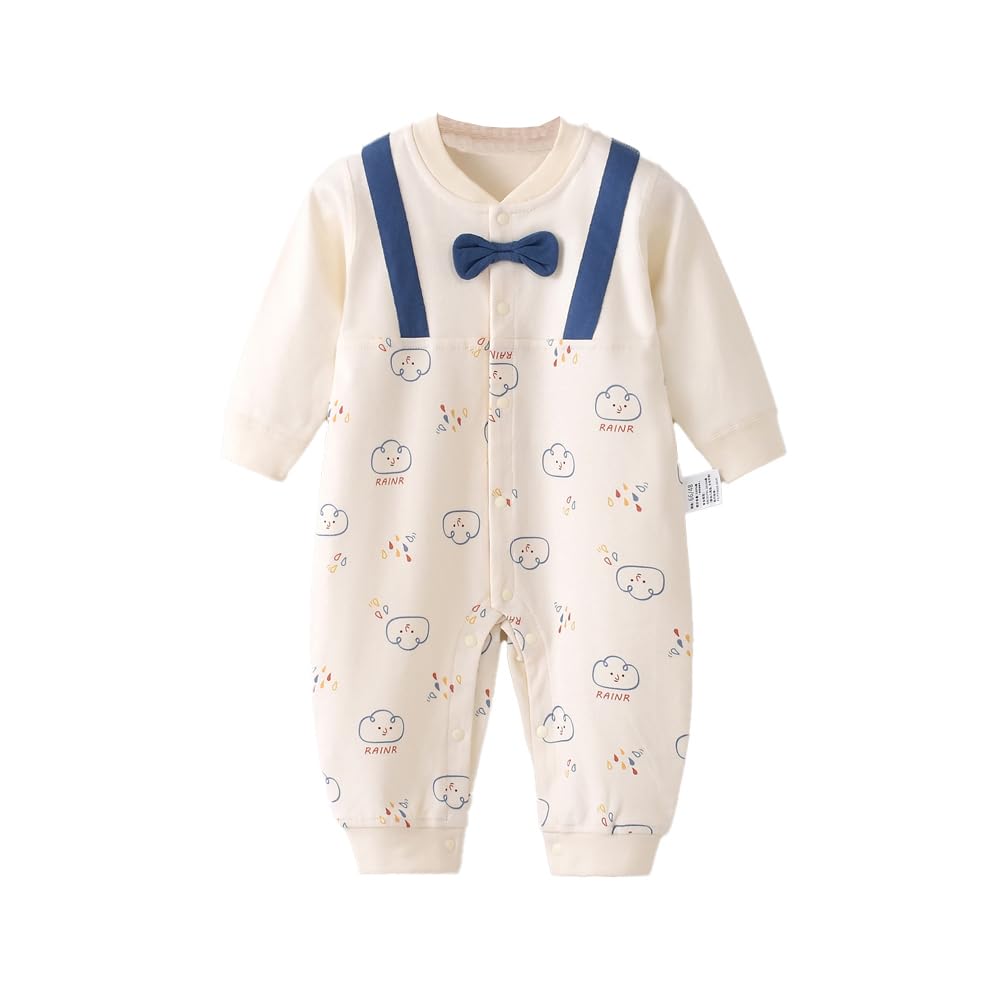 

Babykoi Baby Clothes Long Sleeve Romper Boys Spring Autumn Newborn Coveralls Clothing Overalls Layered Front Opening Clothes Baby Prep Gift Blue 24M синий