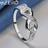 ALIZERO 925 Silver Zircon 8-Shape Ring for Women Wedding Rings Engagement Band Eternal Manifesto Jewelry Couple Gift