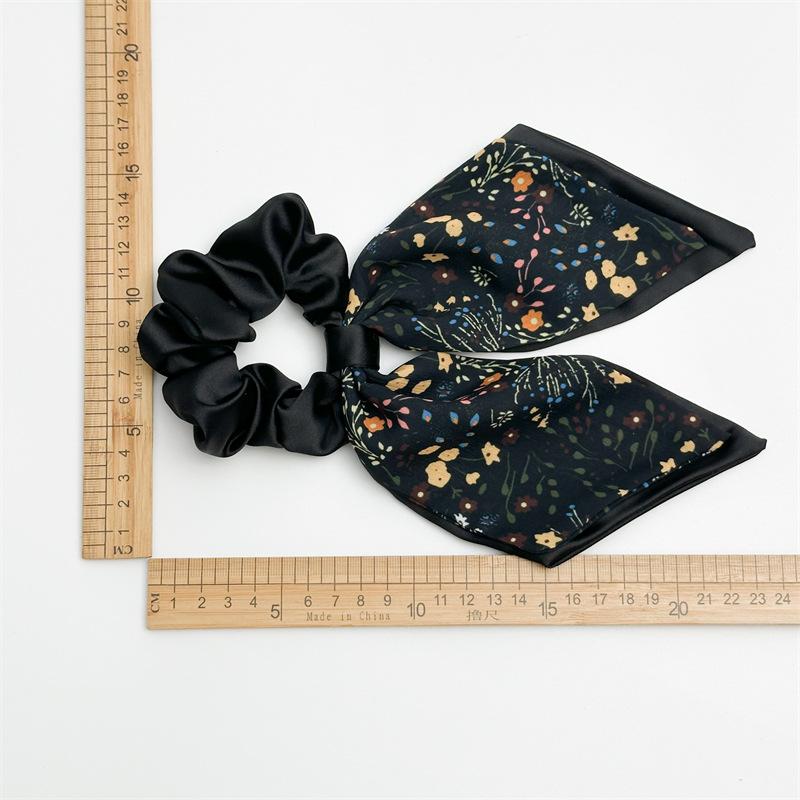 New Style Bow-shaped Hairband for Large Intestine. Women's Double-layer Satin Fabric Ponytail Hairband with Half-twisted Hairstyle Accessory.