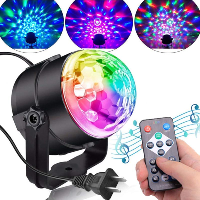 

Диско-шар вечеринка огни стробоскоп свет 3W RGB светодиодные сценические огни для рождественского дома KTV рождественское свадебное шоу 7 цветов звуковая активация Ro
