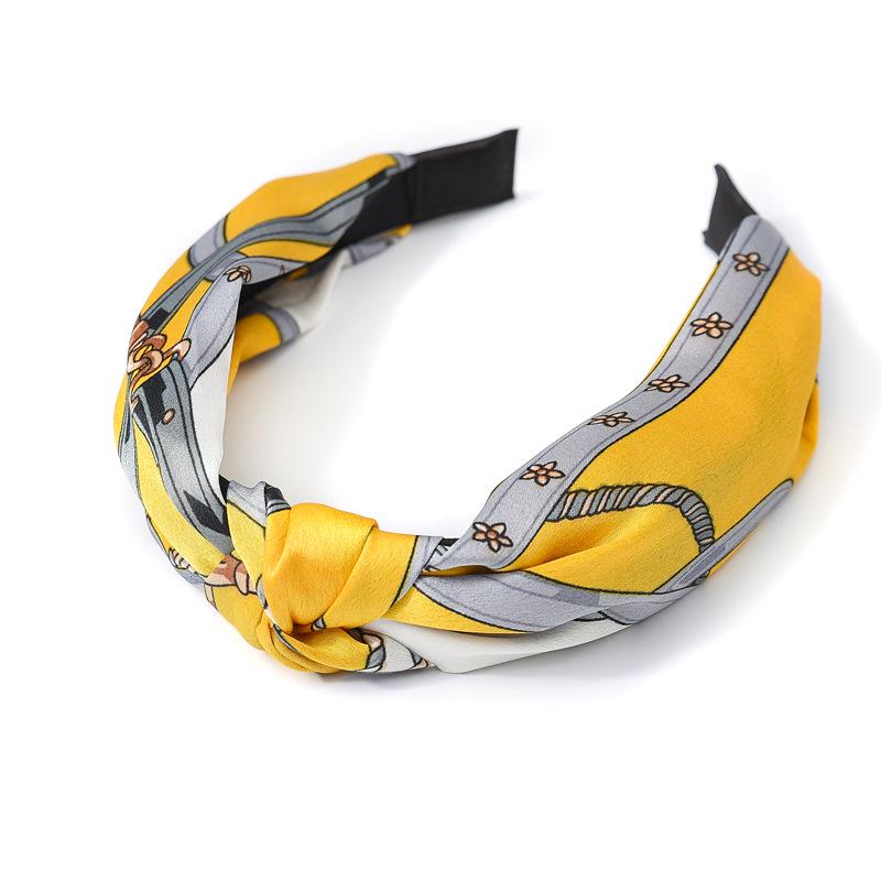 New Satin-knotted Hairband - Wide Version with Rolled Edge Chain End - Women's Hair Accessory for Grooming and Face Care