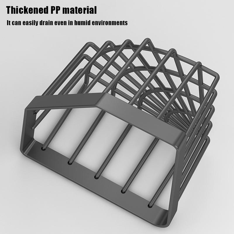 Kökstriangelformad avloppskorg Multifunktionell diskbänksförvaringsställ Väggmonterad avloppsställ Förvaringsställ för svamp och stålull