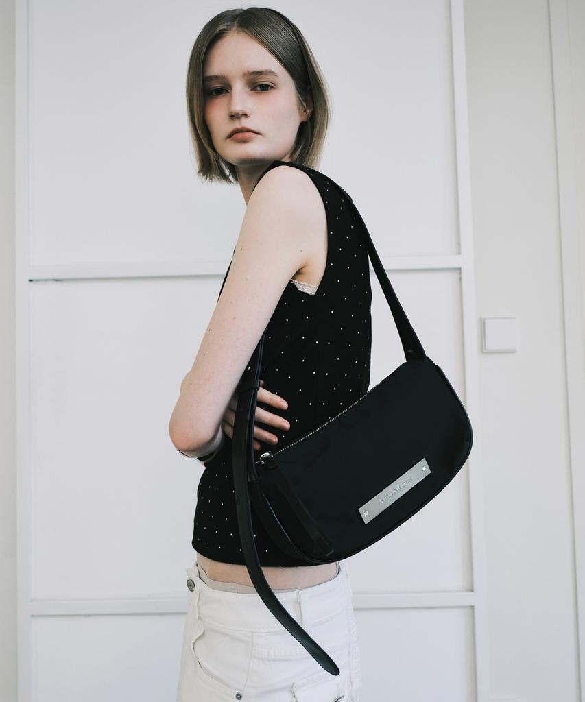 Nick&Nicole Crystal Pound Nylon Bag_Black