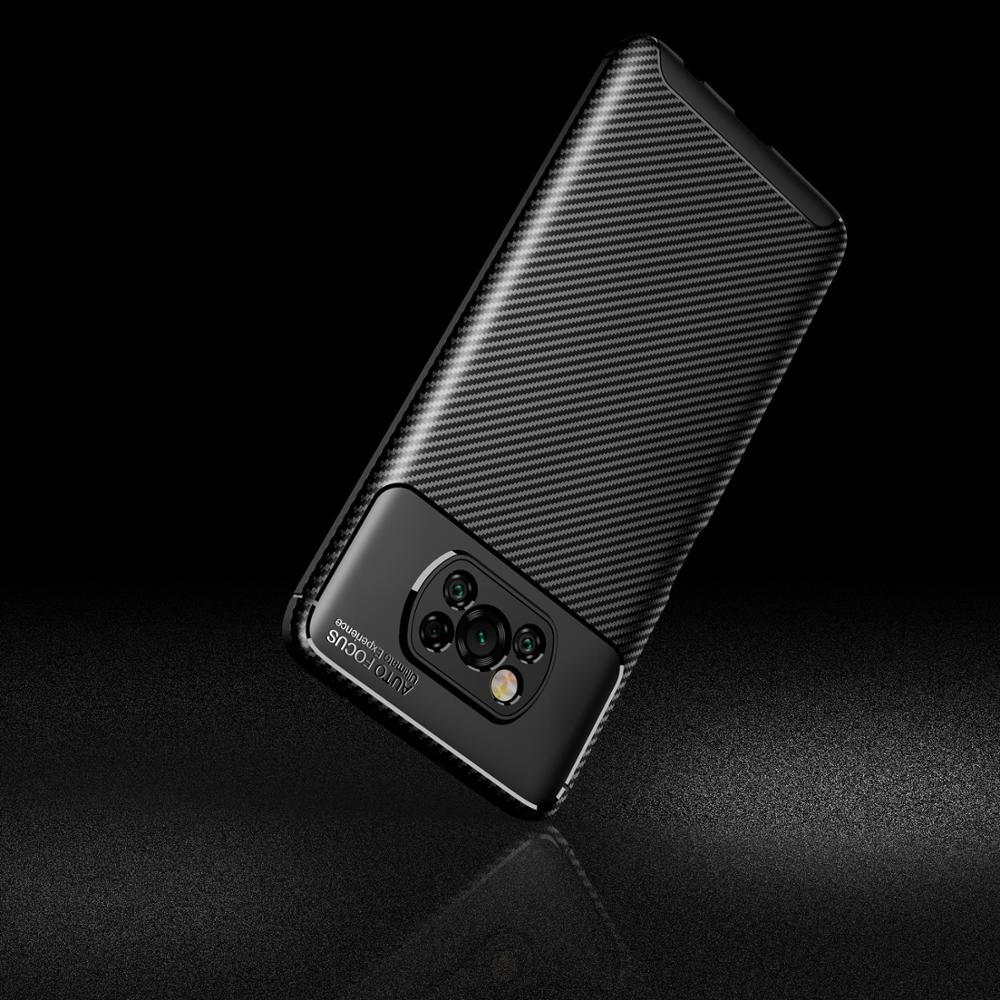 For Xiaomi POCO X3 NFC Case Soft Silicon Cover Carbon Fiber TPU Shockproof Case For M3 F2 Pro Redmi Note 9S 9 9A Mi 10T Pro Lite