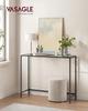 Console table, anteroom table, sofa end, tempered glass top, metal frame, adjustable legs, for living room, anteroom