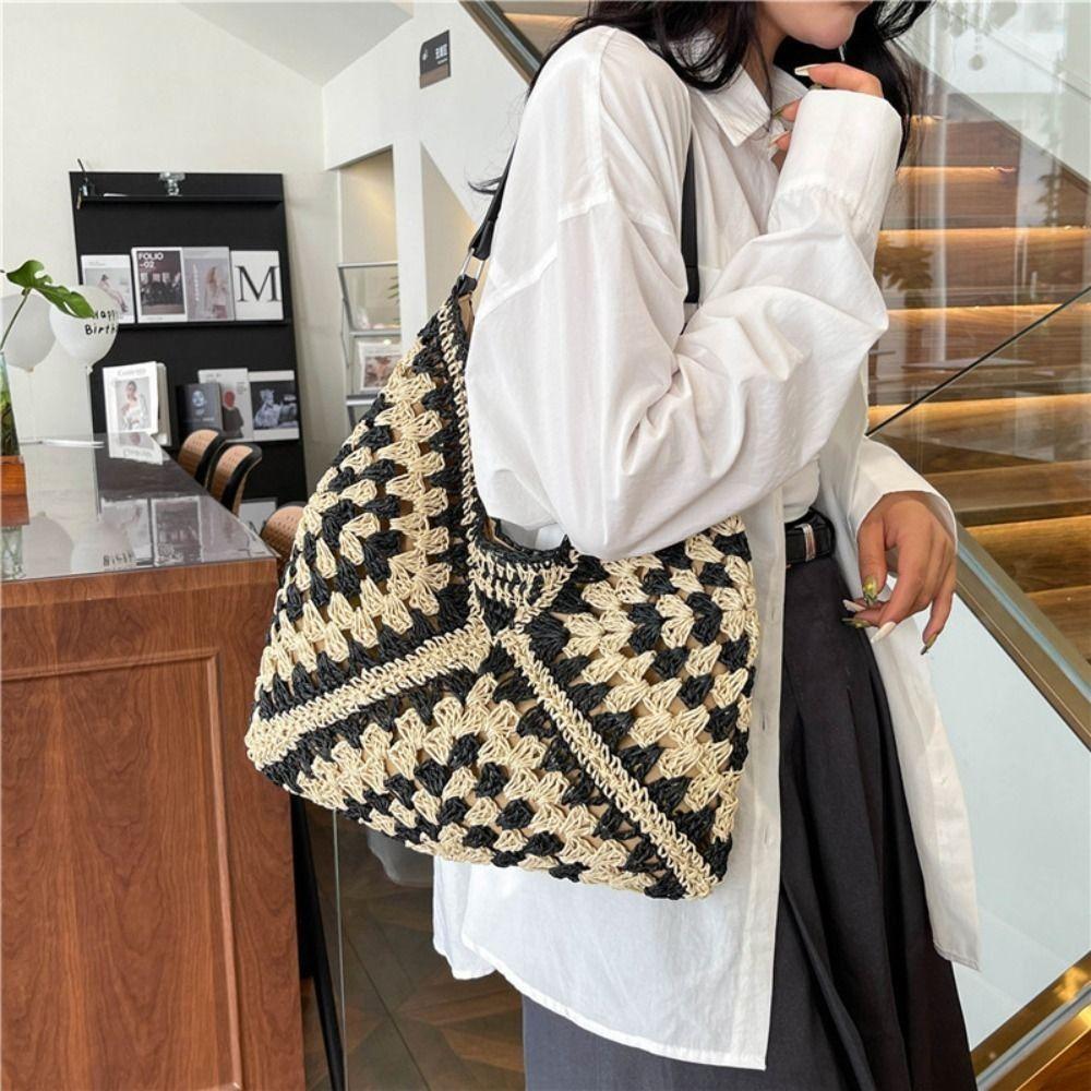 Summer Weave Shoulder Bag Beach Women's Handbags Trendy Straw Crochet Bag  Ladies/Girls