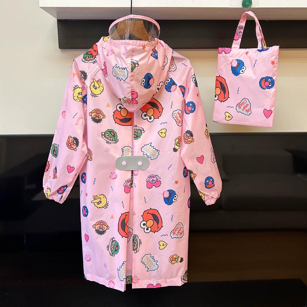 Japanese Fashion Lightweight Quick-Drying Breathable Kids Raincoat Rainproof Kindergarten Waterproof Poncho Primary School Student Schoolbag