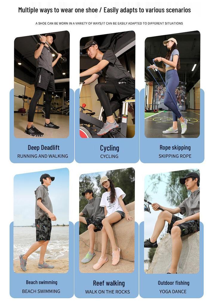 Breathable Non-Slip Quick-Dry Beach Shoes for Couples: Ideal for Swimming, Creek, and Indoor Fitness Activities.